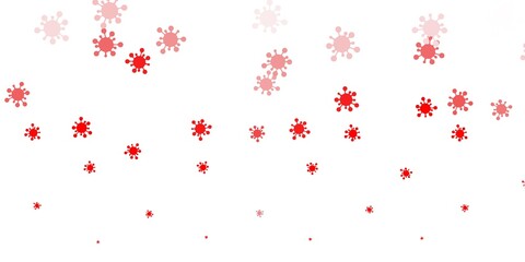 Light red vector background with covid-19 symbols.