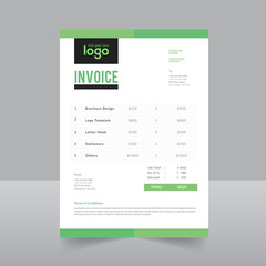 Professional invoice template design in minimal style.