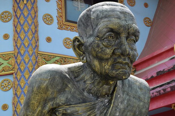 Statues of monks who are worshiped by Buddhists in Thailand