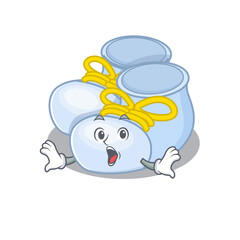 Baby boy boots mascot design concept having a surprised gesture