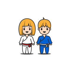 Cute karate character vector