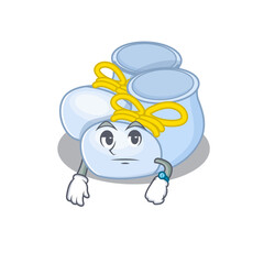 Mascot design style of Baby boy boots with waiting gesture