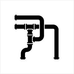 Pipe Icon, Pipe Fitting Icon, Water, Gas, Oil Pipeline, Plumbing Work