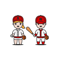 Cute Baseball character vector