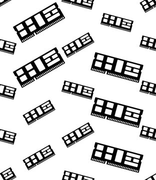 black ram modules pattern on white clip art preview