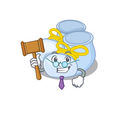 A wise judge of baby boy boots mascot design wearing glasses