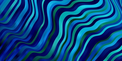 Dark BLUE vector backdrop with bent lines. Abstract gradient illustration with wry lines. Pattern for websites, landing pages.