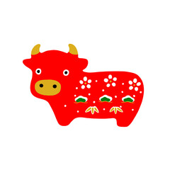 牛　手描き　イラスト