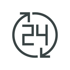 24 hours logo simple