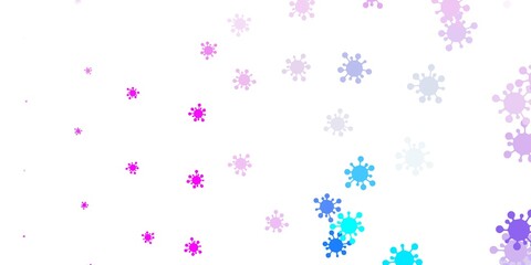 Light pink, blue vector template with flu signs.