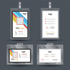 Modern & Creative ID Card Design Template. Identity badge With Photo Placeholder.