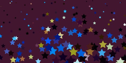Dark Blue, Yellow vector layout with bright stars. Colorful illustration in abstract style with gradient stars. Pattern for new year ad, booklets.