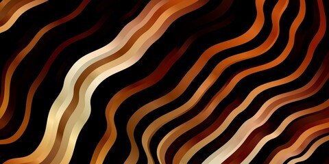 Dark Orange vector template with lines. Colorful illustration with curved lines. Best design for your ad, poster, banner.