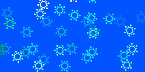 Light blue, green vector template with flu signs.