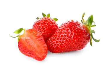 Sweet ripe strawberry on white background
