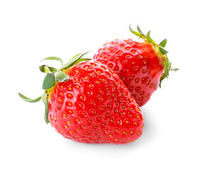 Sweet ripe strawberry on white background