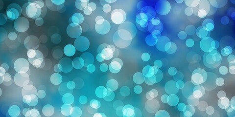 Light BLUE vector texture with circles. Colorful illustration with gradient dots in nature style. Pattern for wallpapers, curtains.