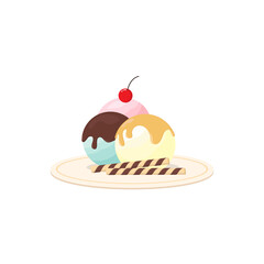 vector design of melted ice cream on a plate