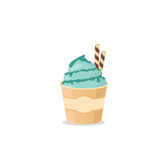 vector design of ice cream with syrup in a cup