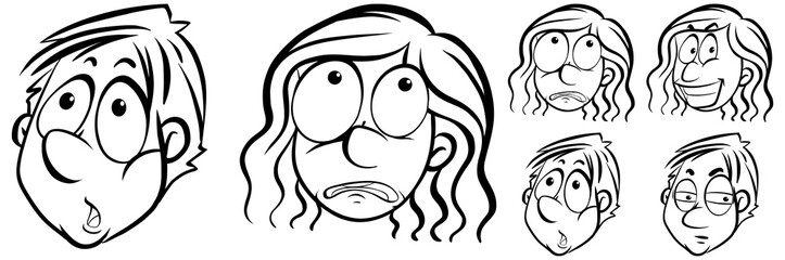 Human faces with different facial expressions