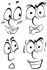 Human faces with different facial expressions
