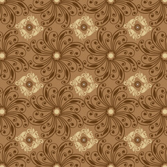 Modern Indonesian batik motifs with simple golden brown color