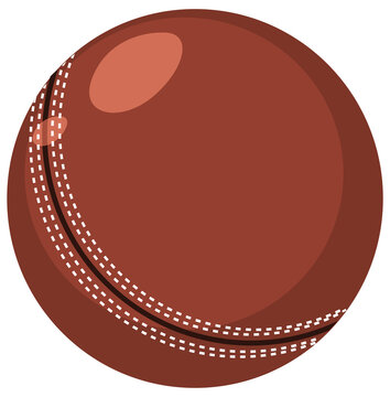One cricket ball on white background