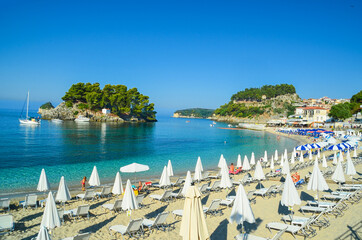 Fototapeta na wymiar parga tourist resort in greece sea beach summer holidays
