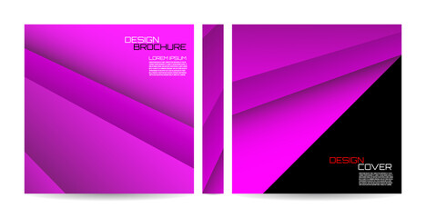 Brochure template with striped overlapping diagonal lines. Magazine, poster, book, presentation, advertising. Cover design your text