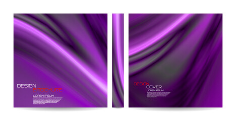 Brochure template with colorful futuristic wavy shapes. Magazine, poster, book, presentation, advertising. Abstract vector background. Template with futuristic design. Cover design your text