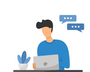 flat illustration chat with client
