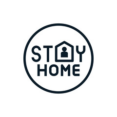 Social distancing, physical distancing, home quarantine, stay home outline icon. Editable stroke. Keep distance in public society people to protect from coronavirus, covid-19 spreading concept.