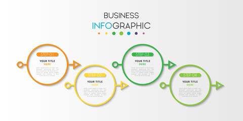 Business infographic element with options, steps, number vector template design