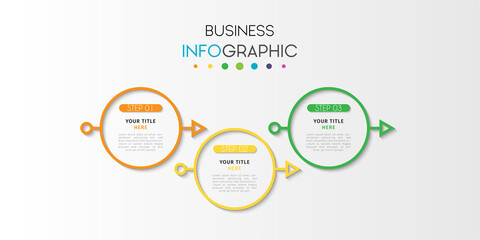 Business infographic element with options, steps, number vector template design
