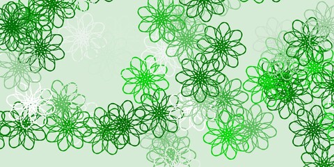 Light Green vector natural artwork with flowers.