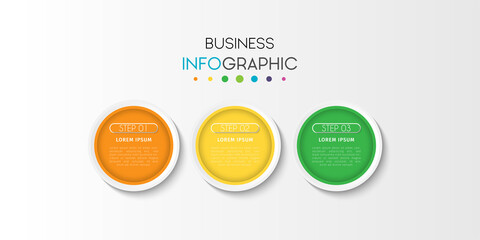 Business infographic element with options, steps, number vector template design