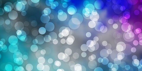 Light Pink, Blue vector pattern with spheres. Abstract colorful disks on simple gradient background. Design for your commercials.