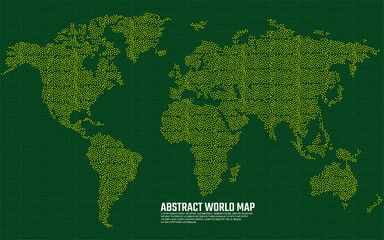 Abstract dotted world map. World map with points and dots. Vector illustration