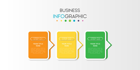Business infographic element with options, steps, number vector template design