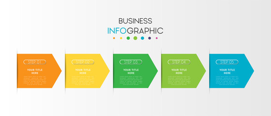 Business infographic element with options, steps, number vector template design