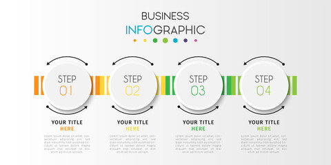 Business infographic element with options, steps, number vector template design