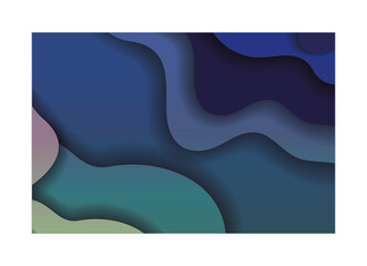 Blue waves background inside frame vector design