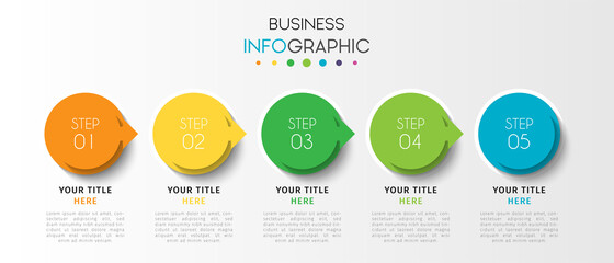 Business infographic element with options, steps, number vector template design