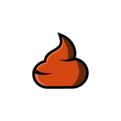 simple poop feces icon vector logo