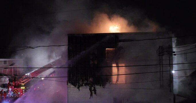 House fire with intense flame