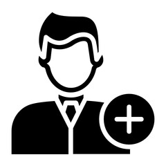 New Hiring Concept, hrm symbol on white background, Additional Worker  User Vector Icon design 