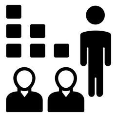 Reducing the size of workforce by terminating employee concept, hrm symbol on white background, Downsizing vector icon design 