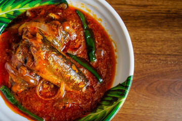 Sambal tumis sardin - Sardine fish cooked with spicy sambal.