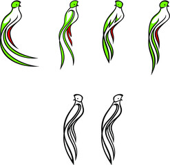 Mayan Traditional Birds or Quetzals vectors