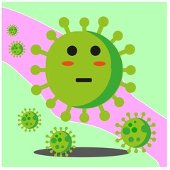 Coronavirus cartoon face mascot character vector design